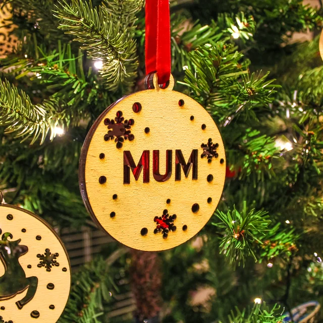 Mum Red handmade Christmas decoration